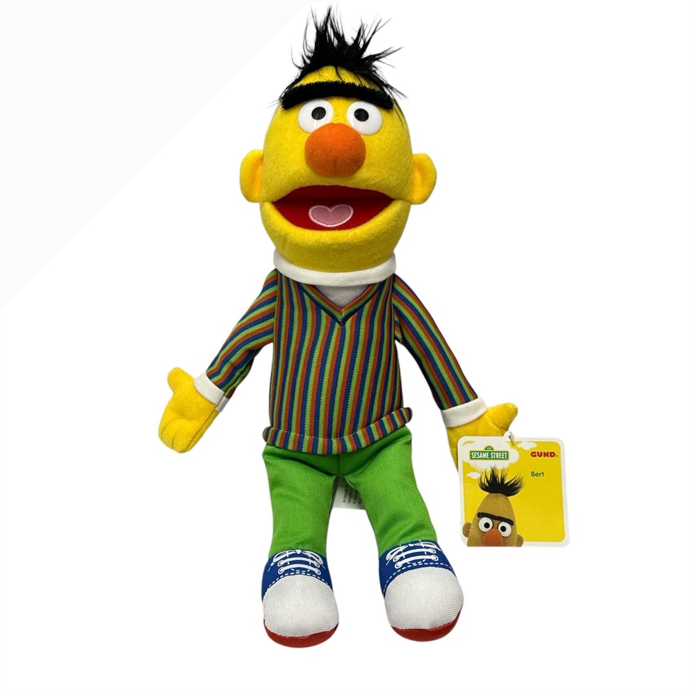 Gund Sesame Street Bert Plush Stuffed Animal Striped Sweater 13 Inch NWT